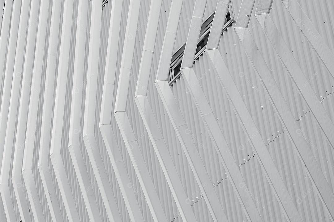 Fachada branca edifício abstrato.