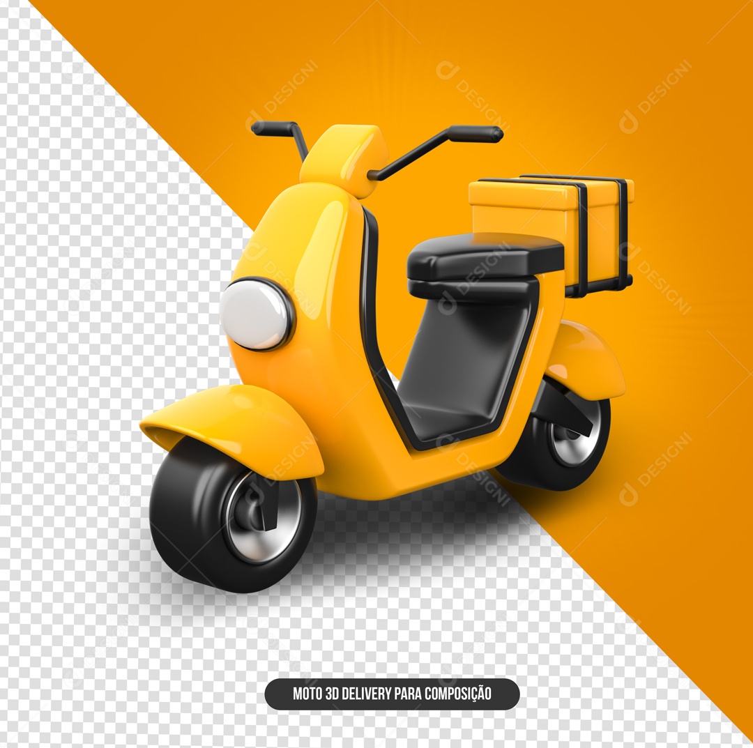 Scuter Laranja Elemento 3D para Composição PSD