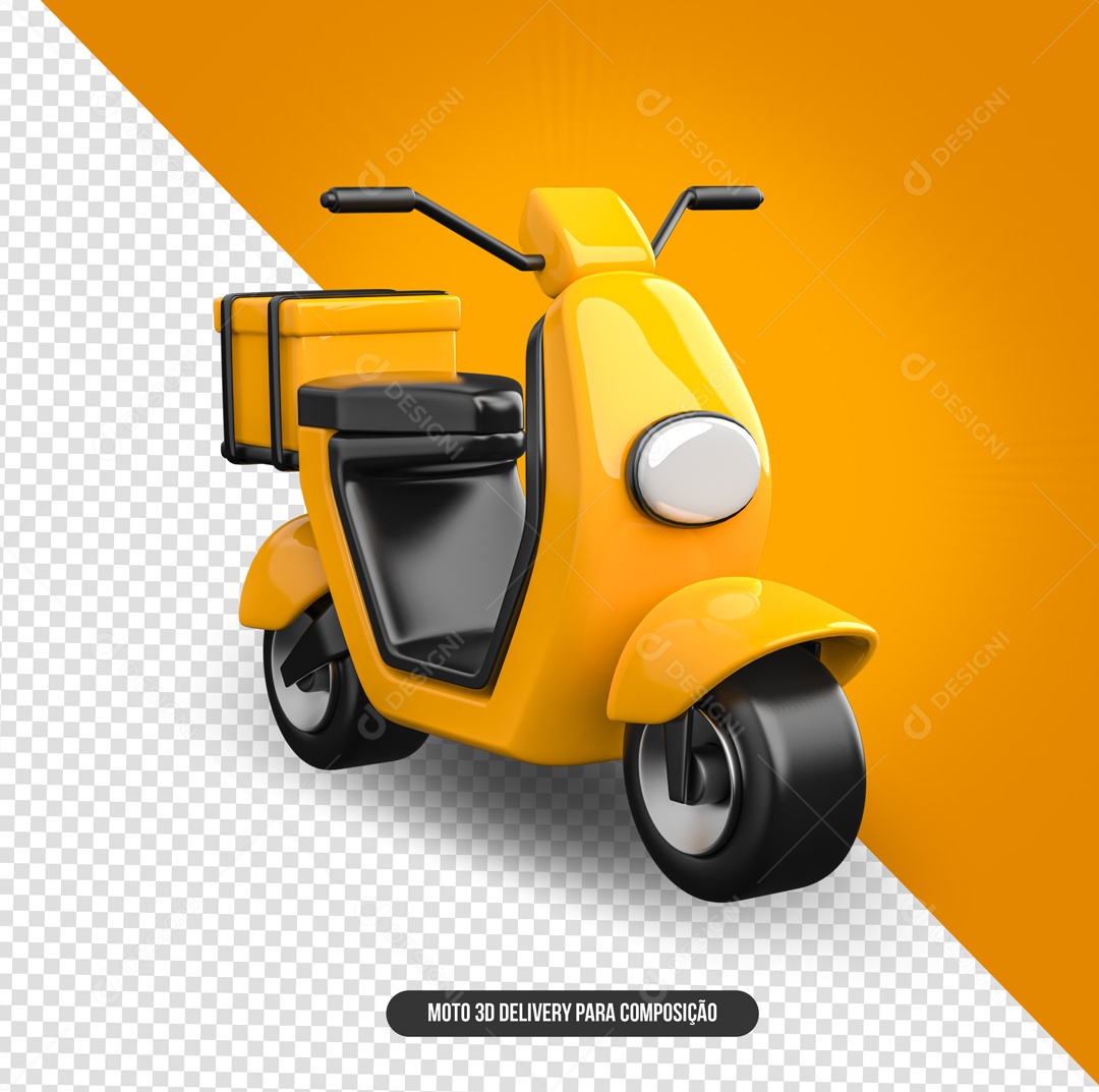 Scuter Laranja Elemento 3D para Composição PSD