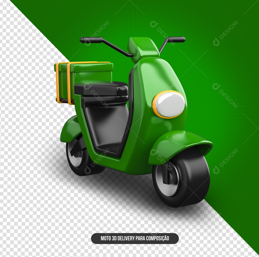 Scuter Verde Elemento 3D para Composição PSD