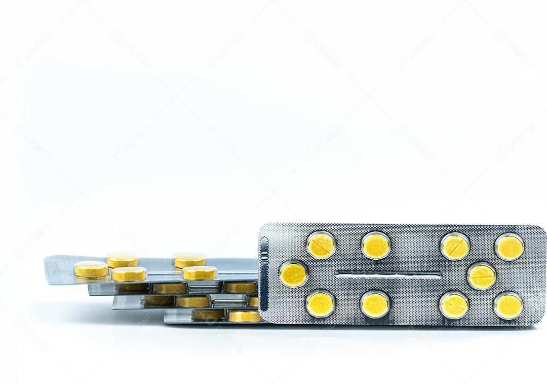 Comprimidos de comprimidos de ergotamina e cafeína em blisters isolados