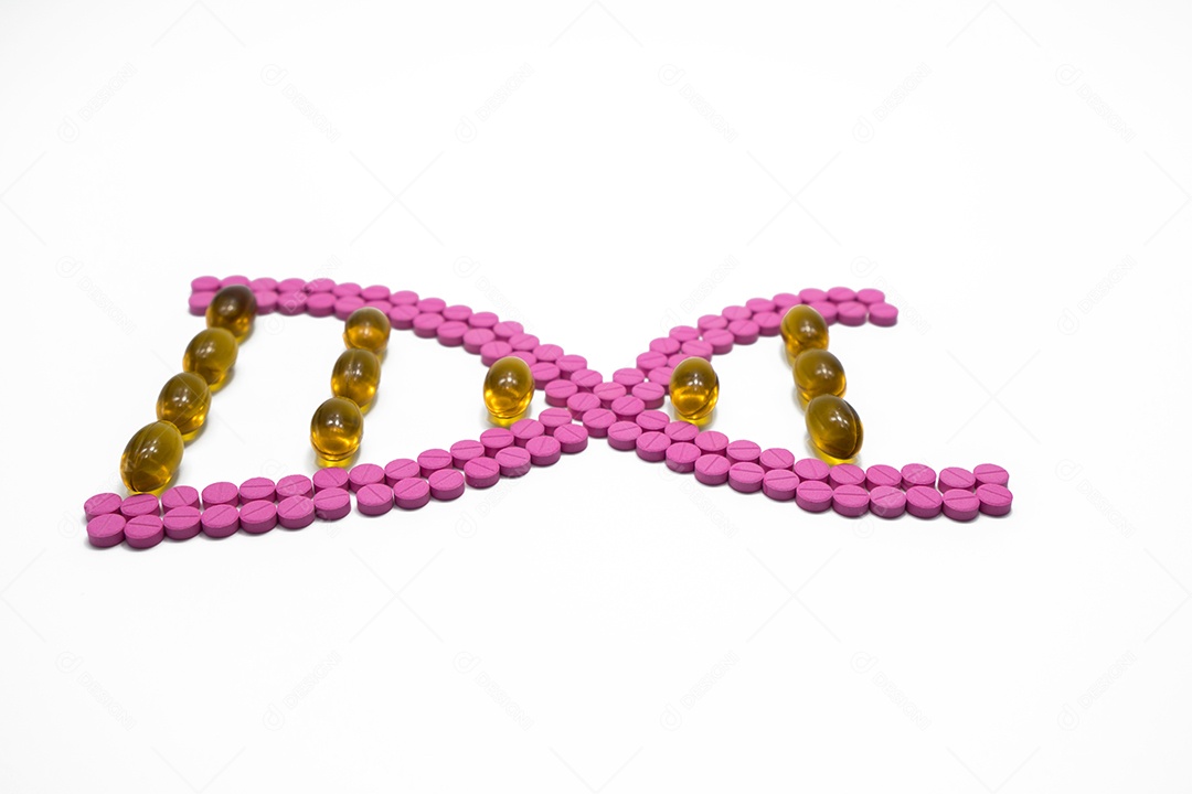 Forma de DNA feita de pílulas, pílulas criativas