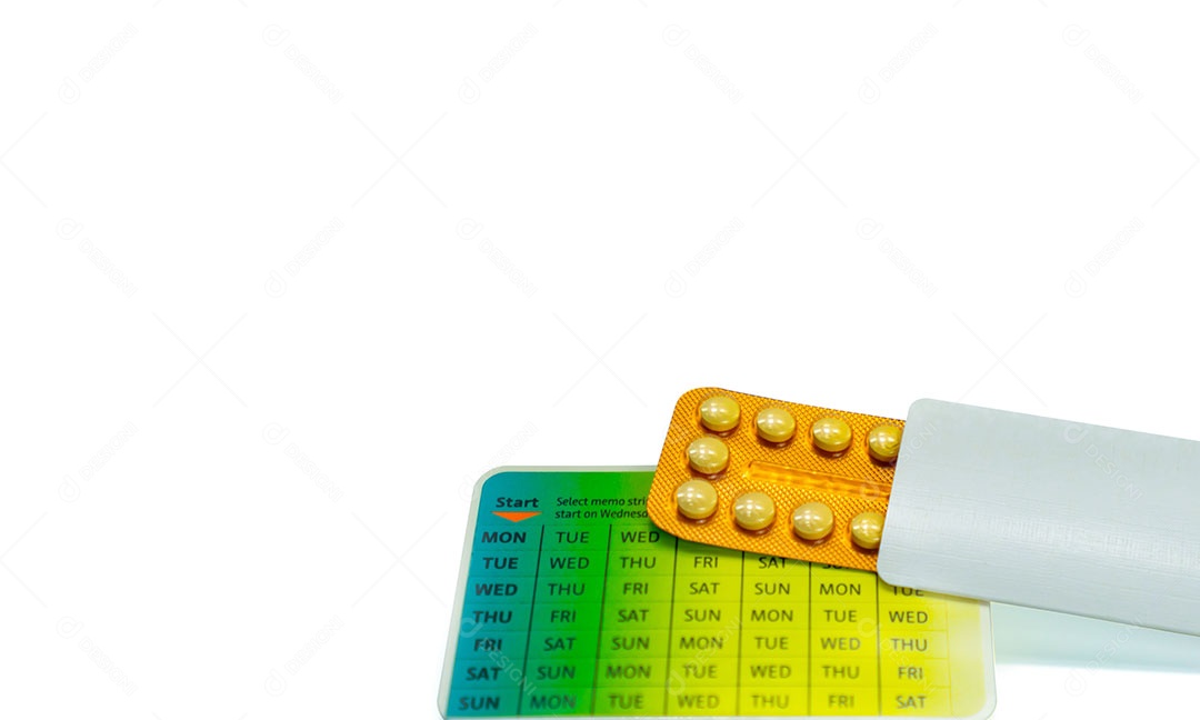 Pílulas anticoncepcionais orais pílulas anticoncepcionais em bolha laranja