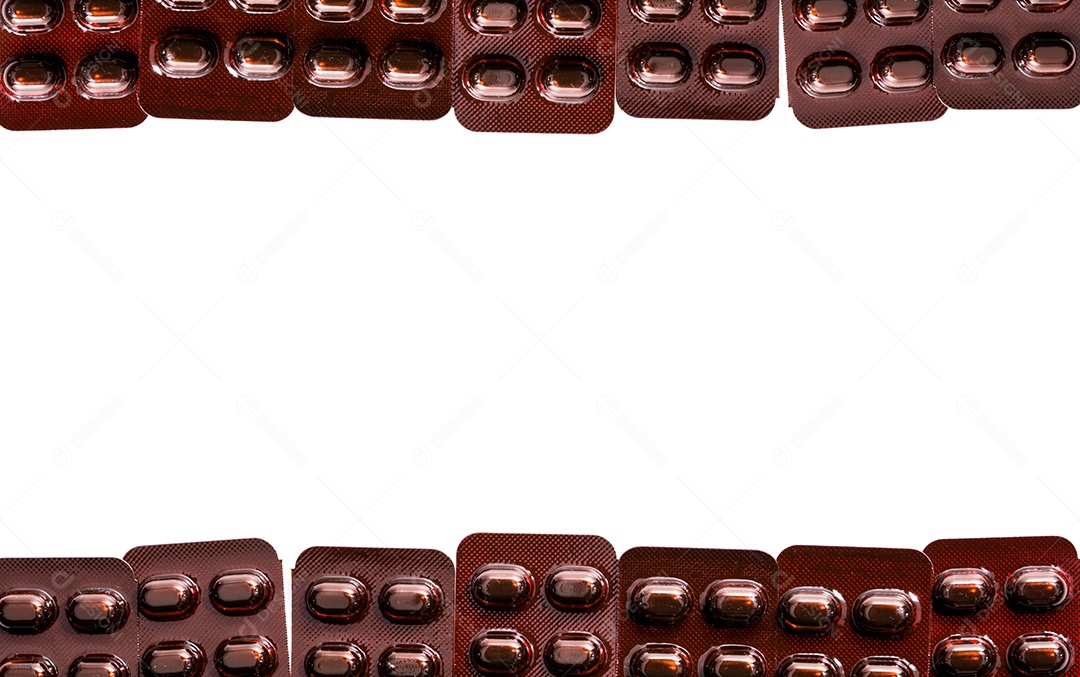 Comprimidos comprimidos em blister resistente à luz com moldura