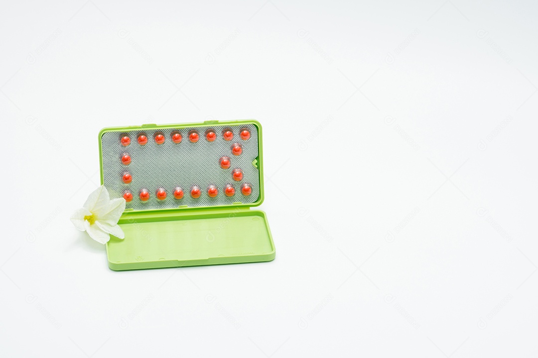 Pílulas anticoncepcionais ou pílula anticoncepcional com caixa de papel