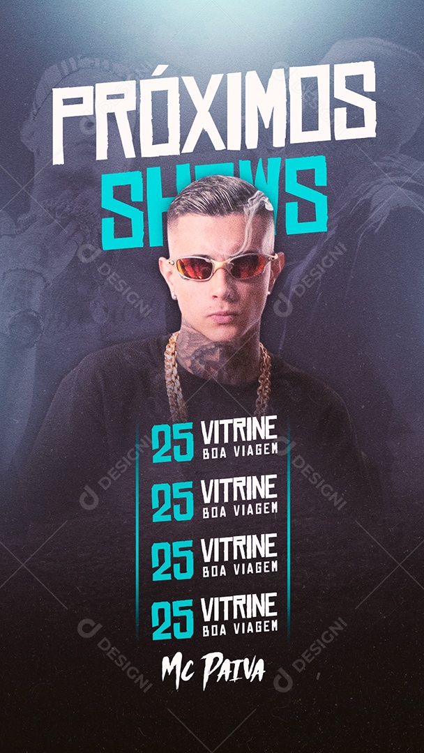 Social Media Flyer Evento Funk Próximos Show Mc Paiva PSD Editável