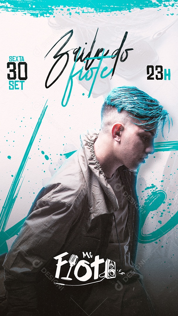 Flyer Story Evento Baile Funk Mc Fioti PSD Editável
