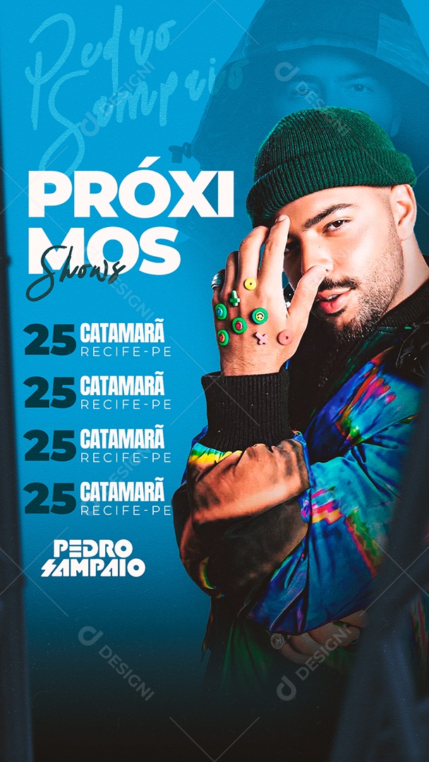 Story Próximos Shows Pedro Sampaio Flyer Social Media PSD Editável