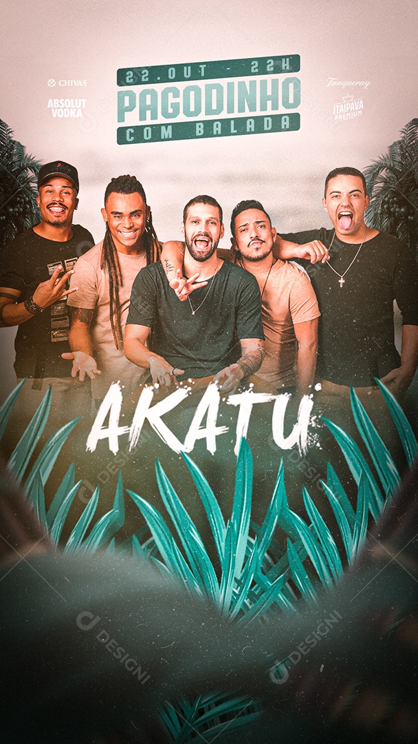 Story Pagodinho com Balada Akatu Flyer Social Media PSD Editável