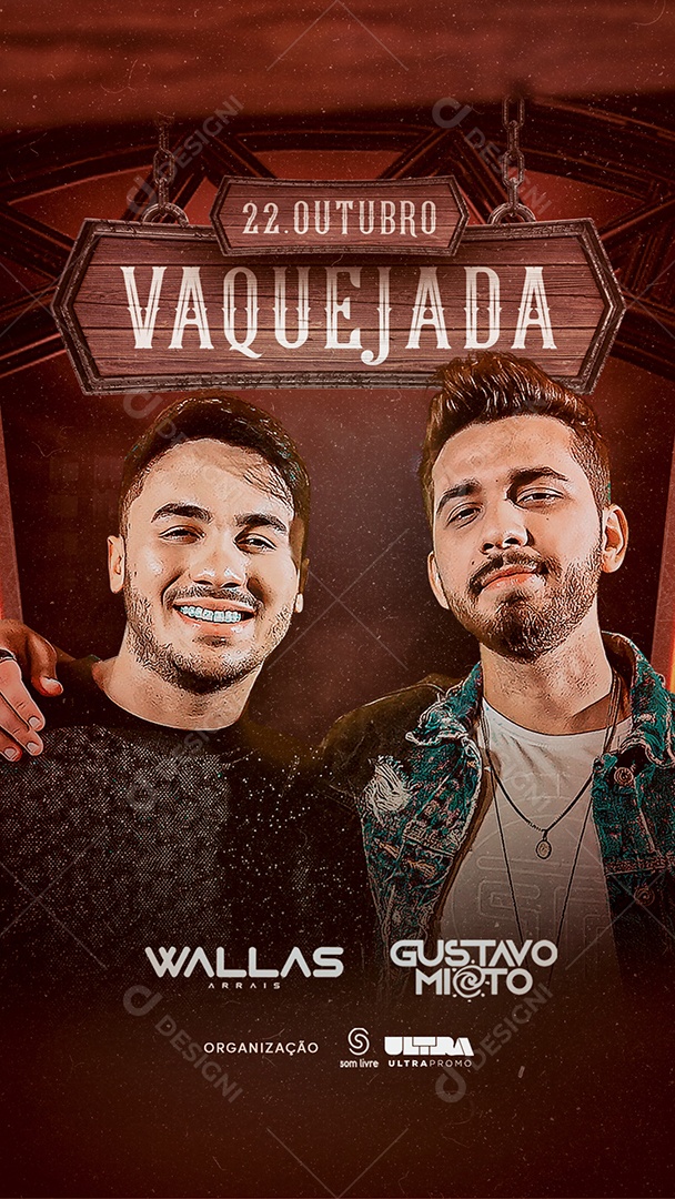 Story Vaquejada Wallas Arrais e Gustavo Mioto Flyer Social Media PSD Editável