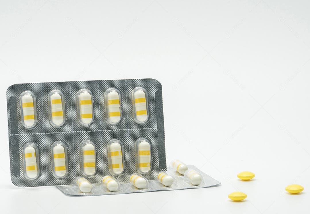 Comprimidos de cápsulas de medicamentos anti-inflamatórios. Medicamento analgésico.