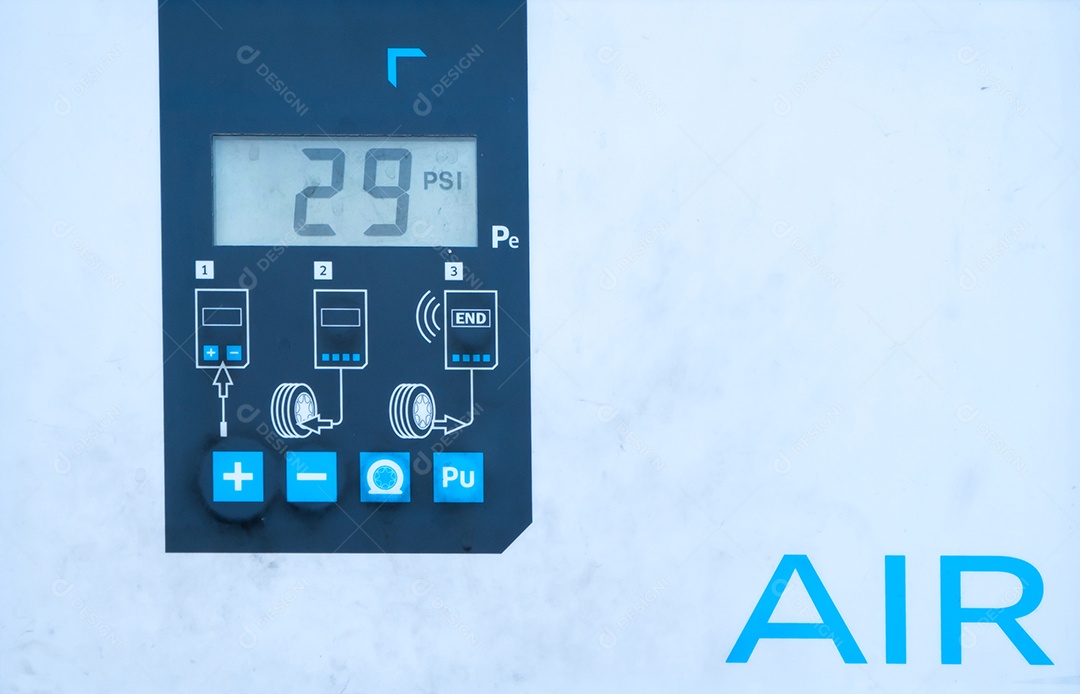 Tela do inflador automático de pneus