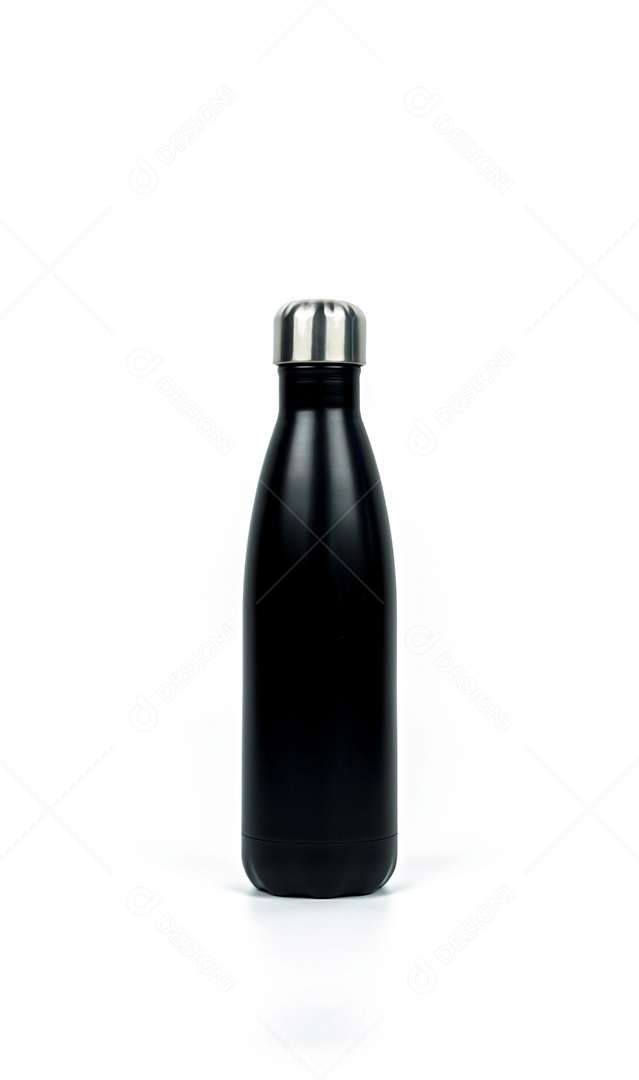 Garrafa térmica isolada no fundo branco. Reutilização de café ou chá