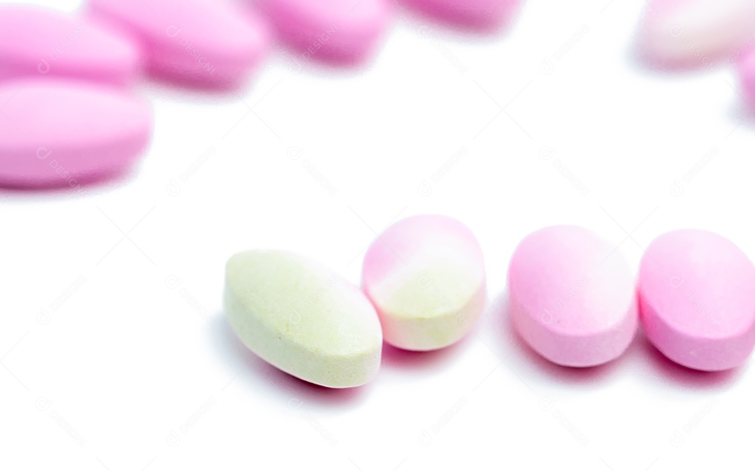 Pílulas de cálcio expiradas com mudança de cor