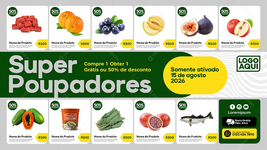 Social Media Banner Template Super Poupadores EPS Editável