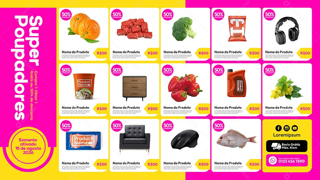 Social Media Banner Template Super Poupadores EPS Editável