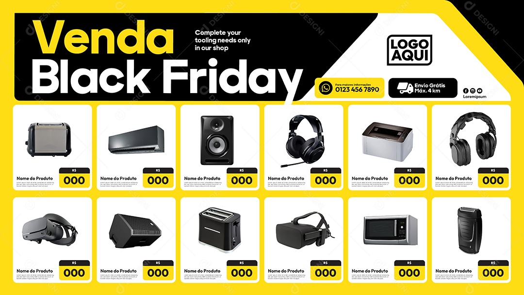 Social Media Banner Template Black Friday Ofertas Promoção EPS Editável