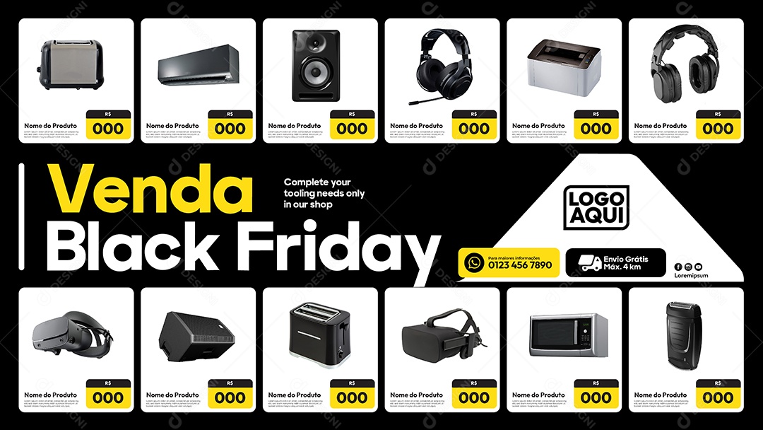 Social Media Banner Black Friday Promoção e Produtos EPS Editável