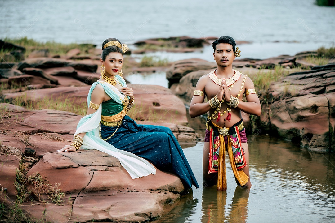 Young and beautiful woman in Thailand's legendary literary snakes