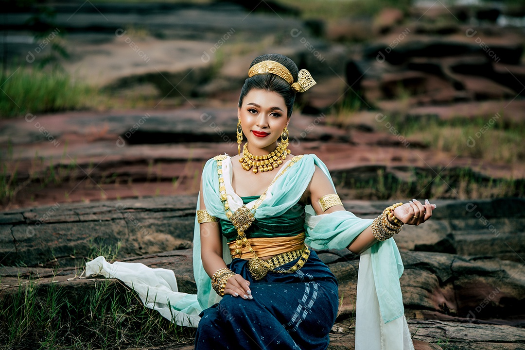 Young and beautiful woman in Thailand's legendary literary snakes