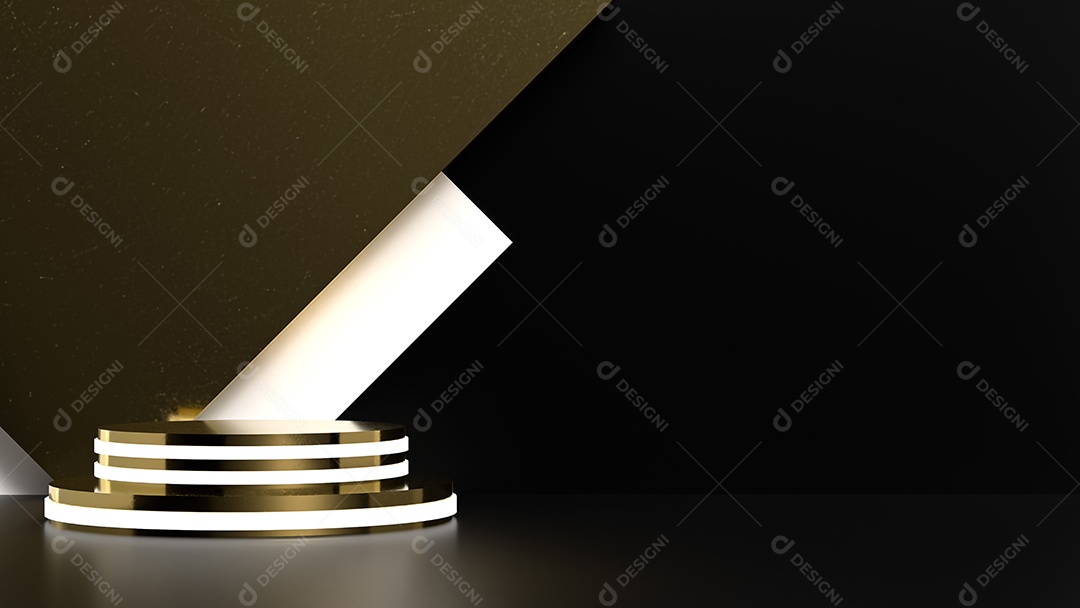 Suporte de pódio de cenário de fundo de cena dourada