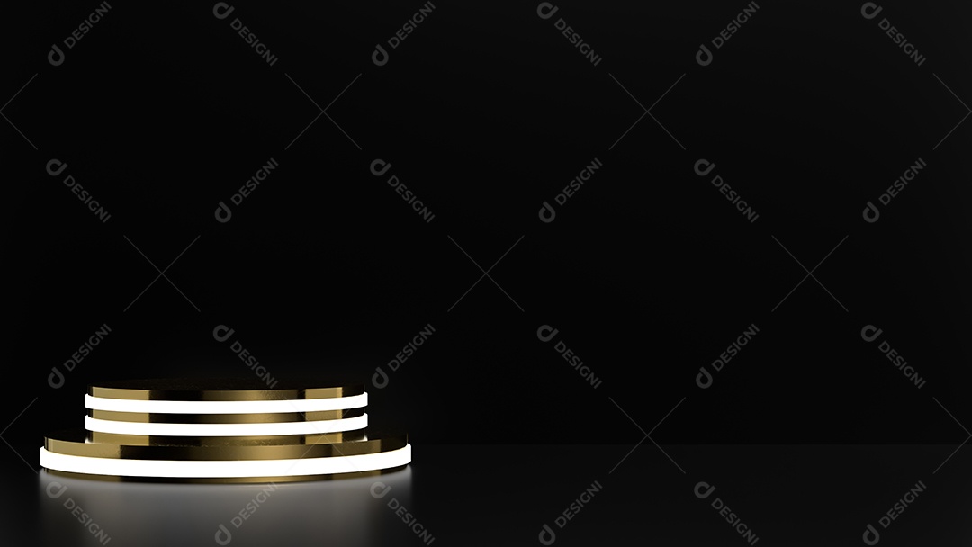 Suporte de pódio de cenário de fundo de cena dourada