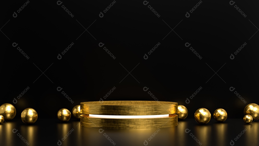 Suporte de pódio de cenário de fundo de cena dourada