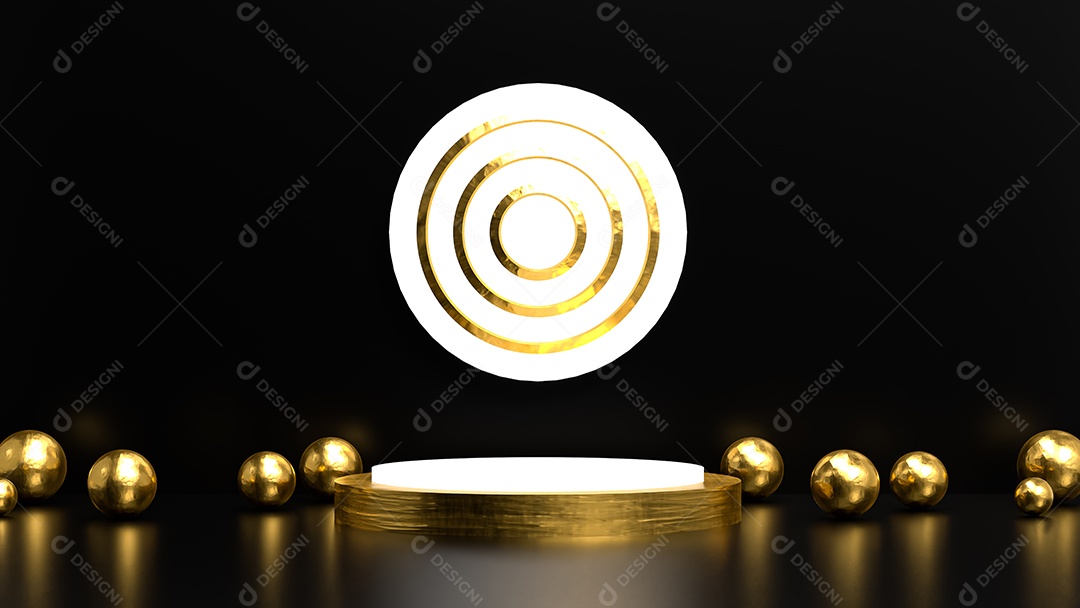 Suporte de pódio de cenário de fundo de cena dourada