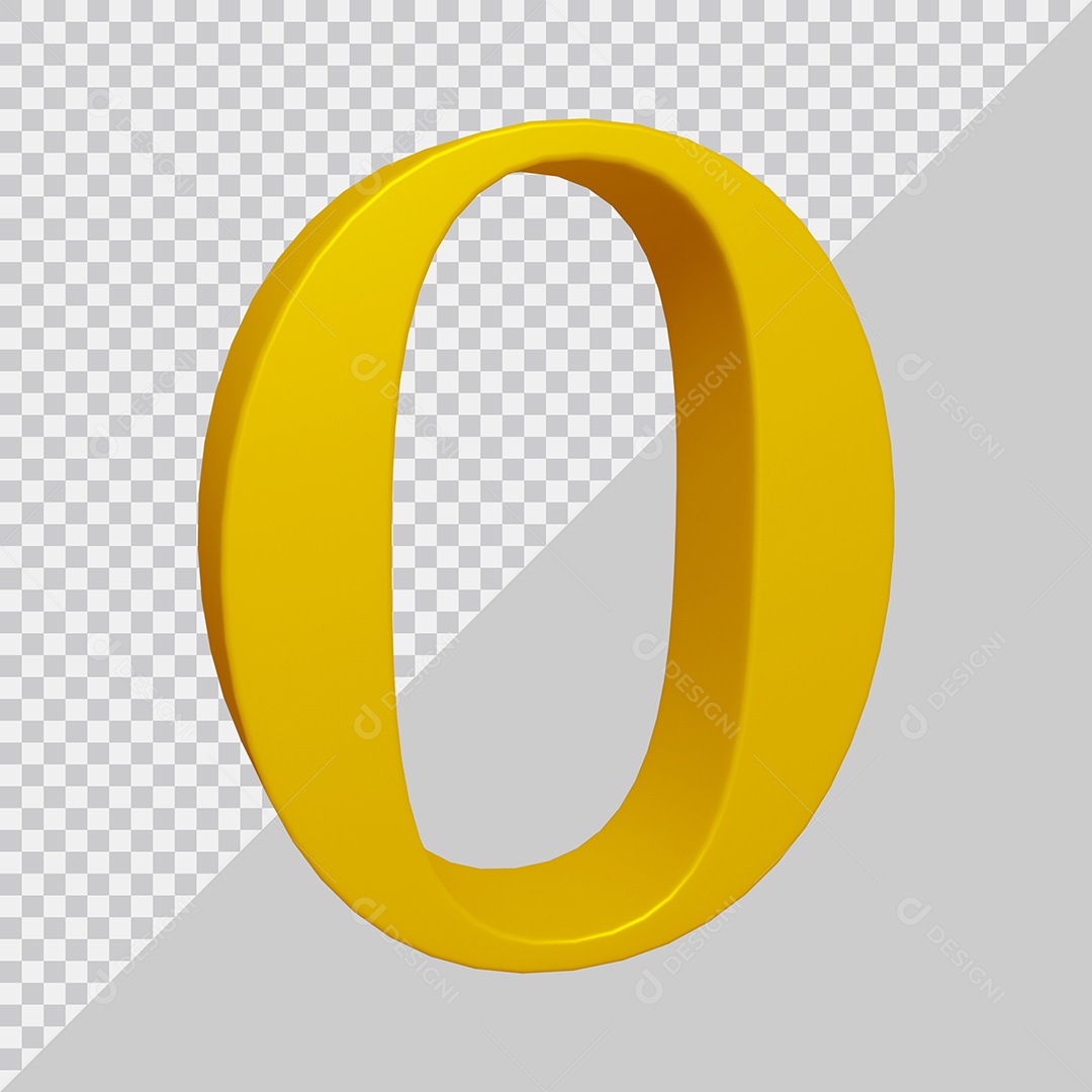 Elemento 3D Para Composição Letra O Dourado PSD