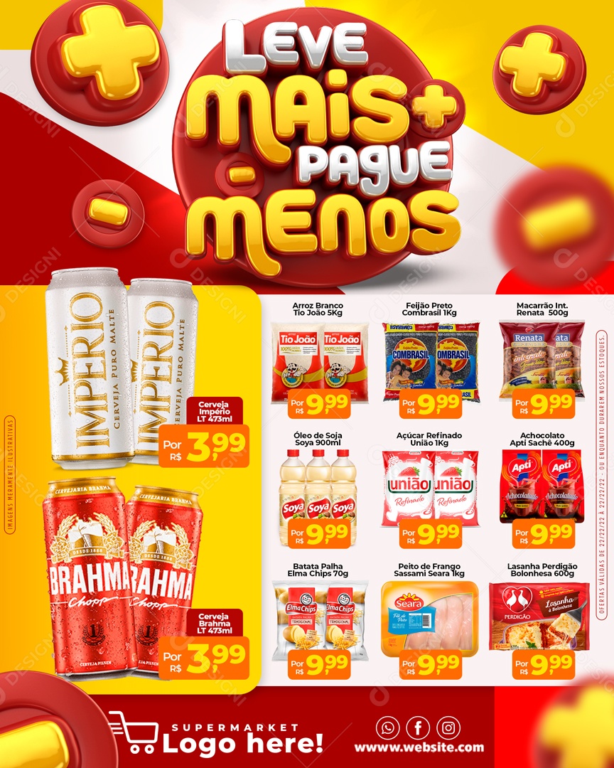 Encarte Leve Mais Pague Menos Promoções Social Media PSD Editável