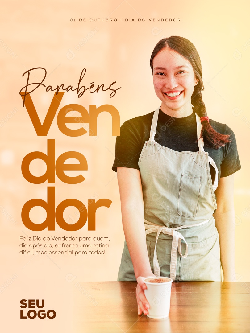 Post Feed Data Comemorativa 01 de Outubro Dia do Vendedor Social Media PSD Editável