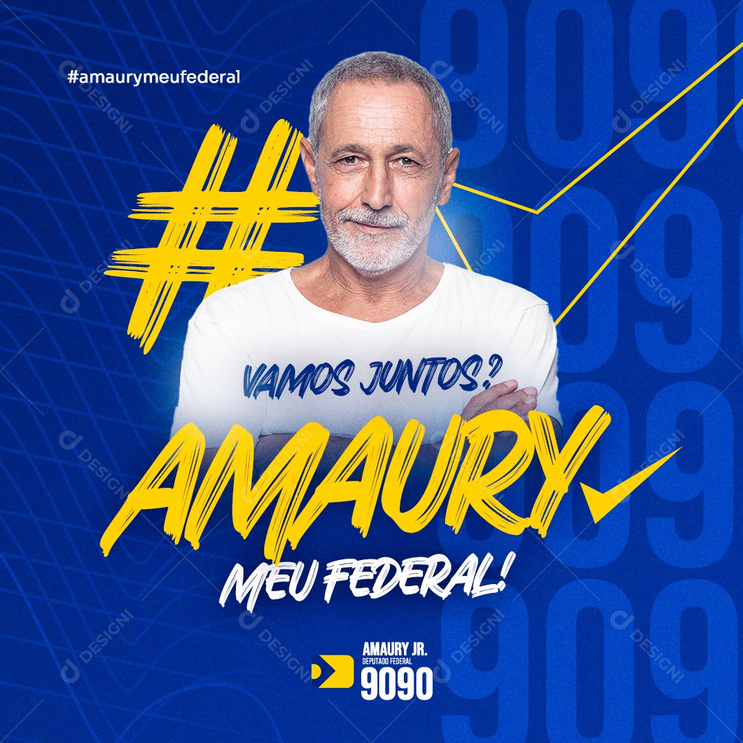 Vamos Juntos Amaury Deputado Federal Social Media PSD Editável