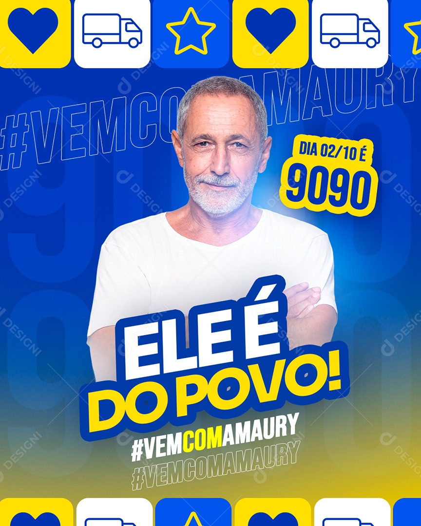 Vamos Juntos Amaury Deputado Federal Social Media PSD Editável