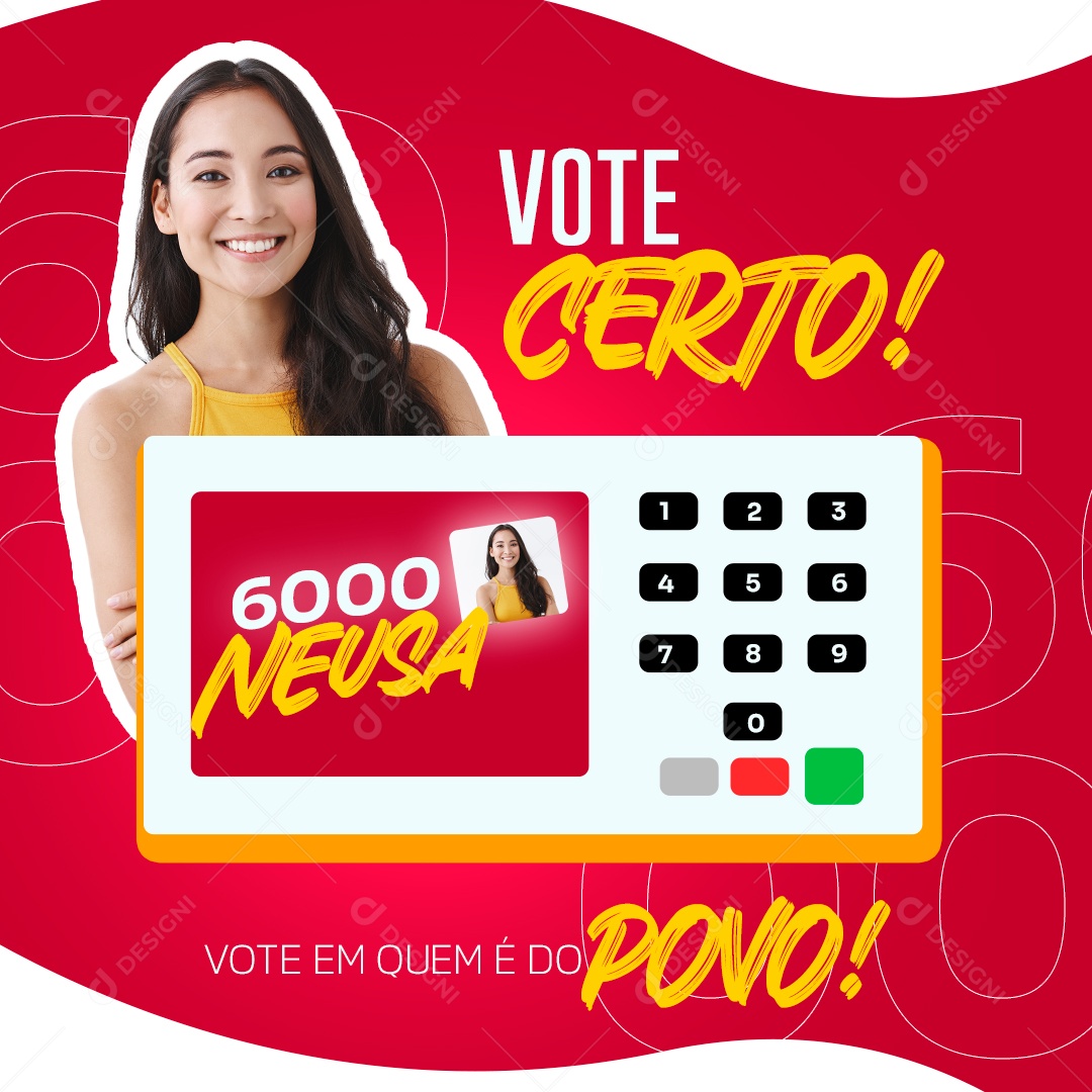 Vote Certo Neusa Para Deputado Federal Social Media PSD Editável