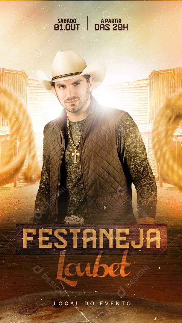 Flyer Festaneja LouBet Shows Social Media PSD Editável