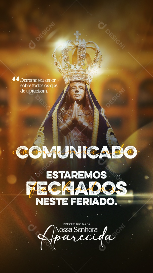 Dia 12 De Outubro Dia De Nossa Senhora Aparecida Social Media PSD Editável