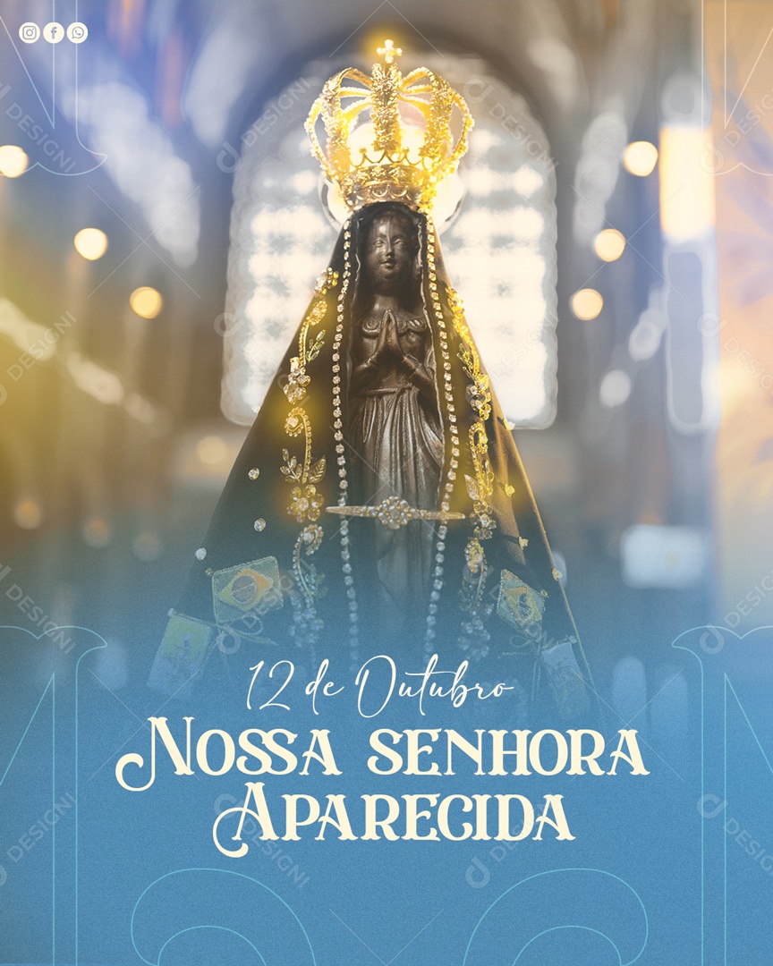 Dia 12 De Outubro Dia De Nossa Senhora Aparecida Social Media PSD Editável