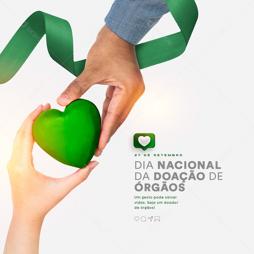 Social Media 27 de Setembro Dia Nacional da Doação de Órgãos PSD Editável