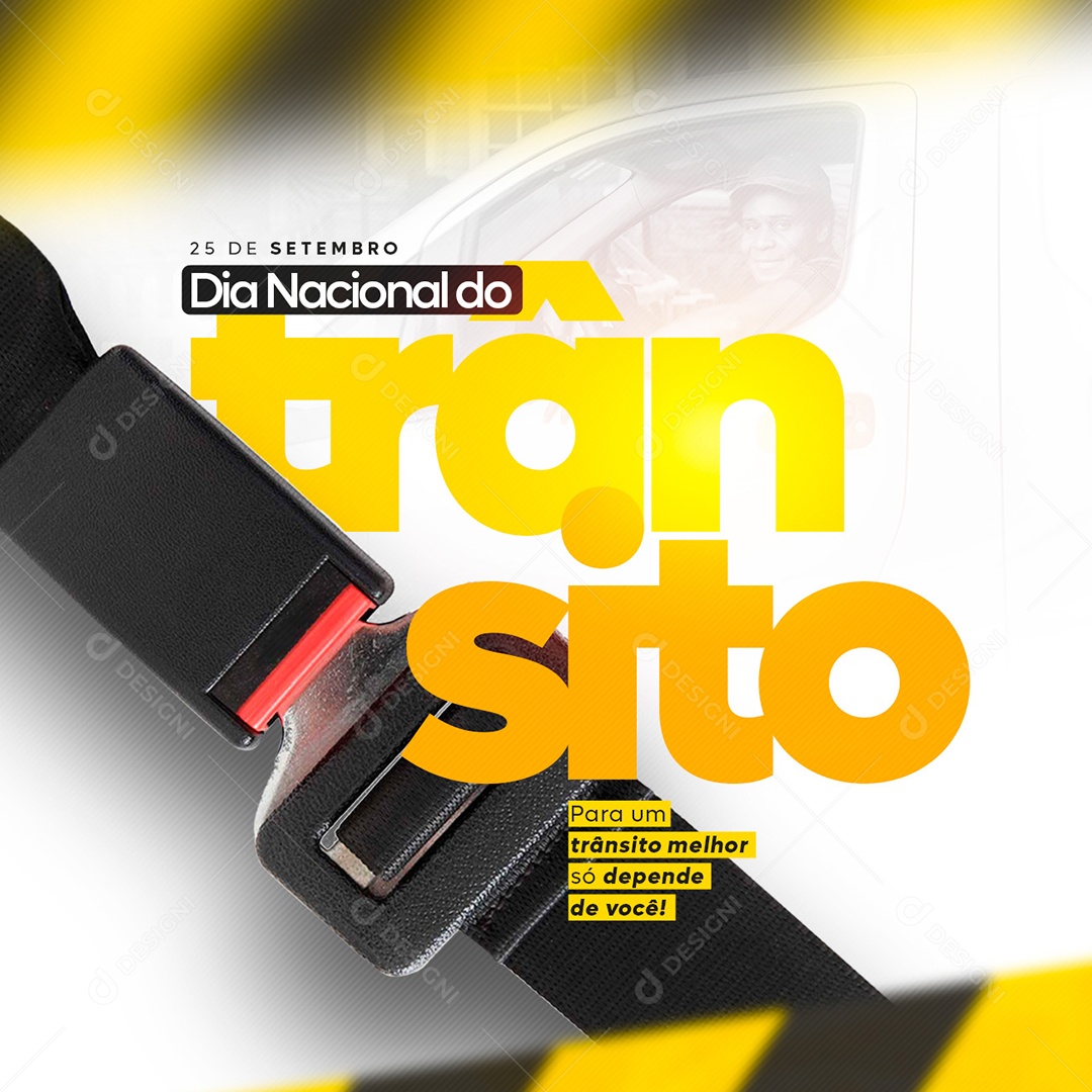 Social Media Dia Nacional do Trânsito 25 de Setembro PSD Editável