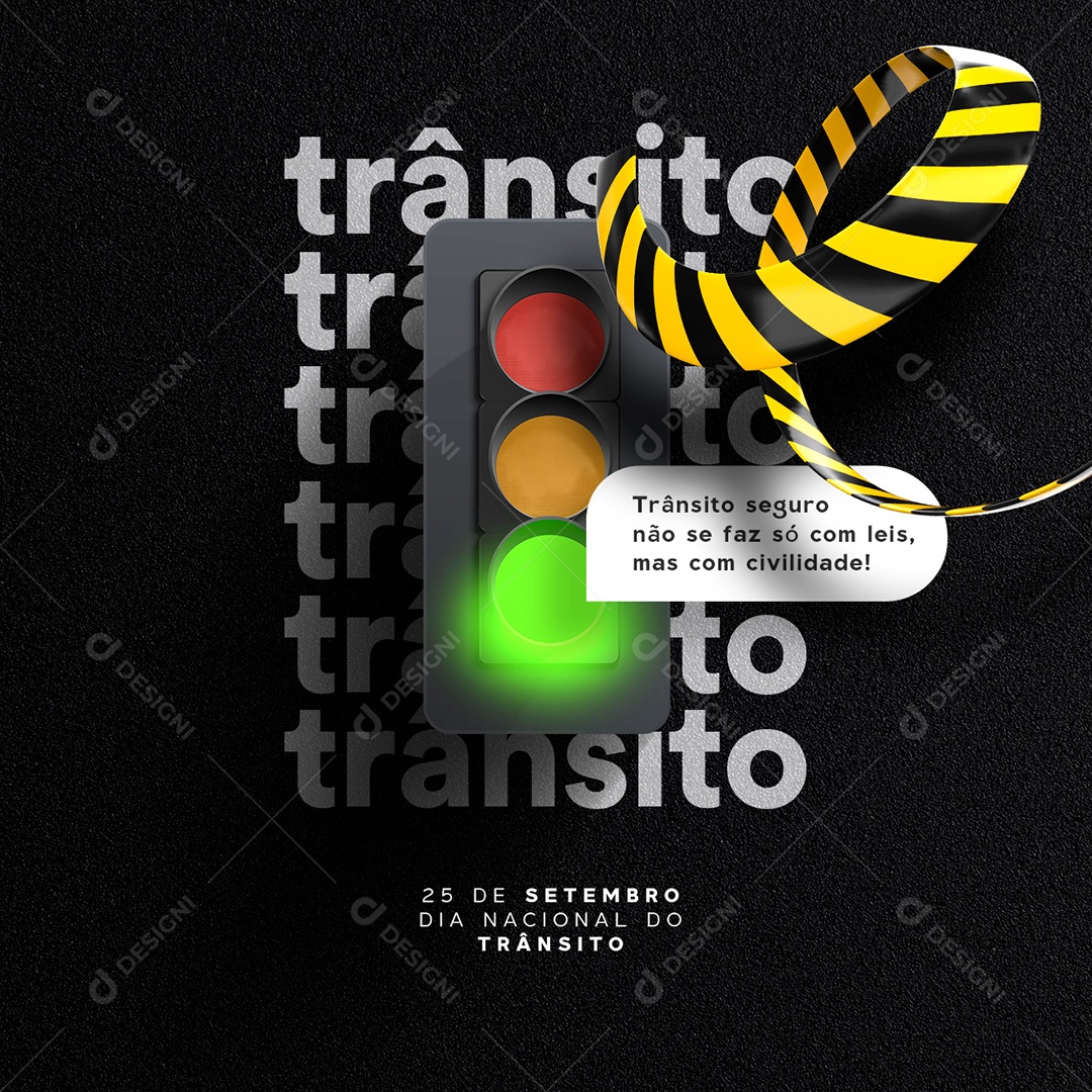 Social Media Dia Nacional do Trânsito 25 de Setembro PSD Editável