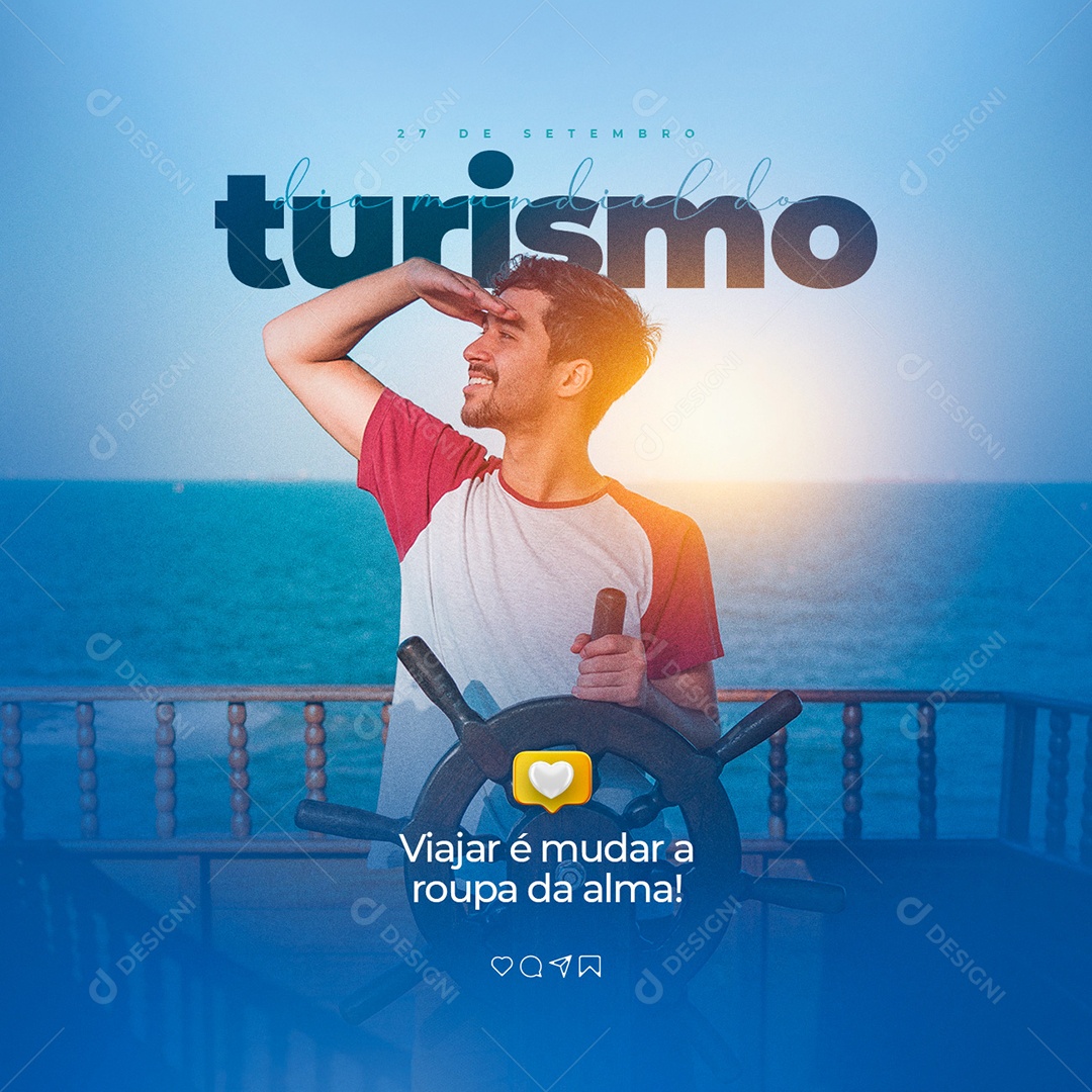 Social Media 27 de Setembro Dia Mundial do Turismo PSD Editável