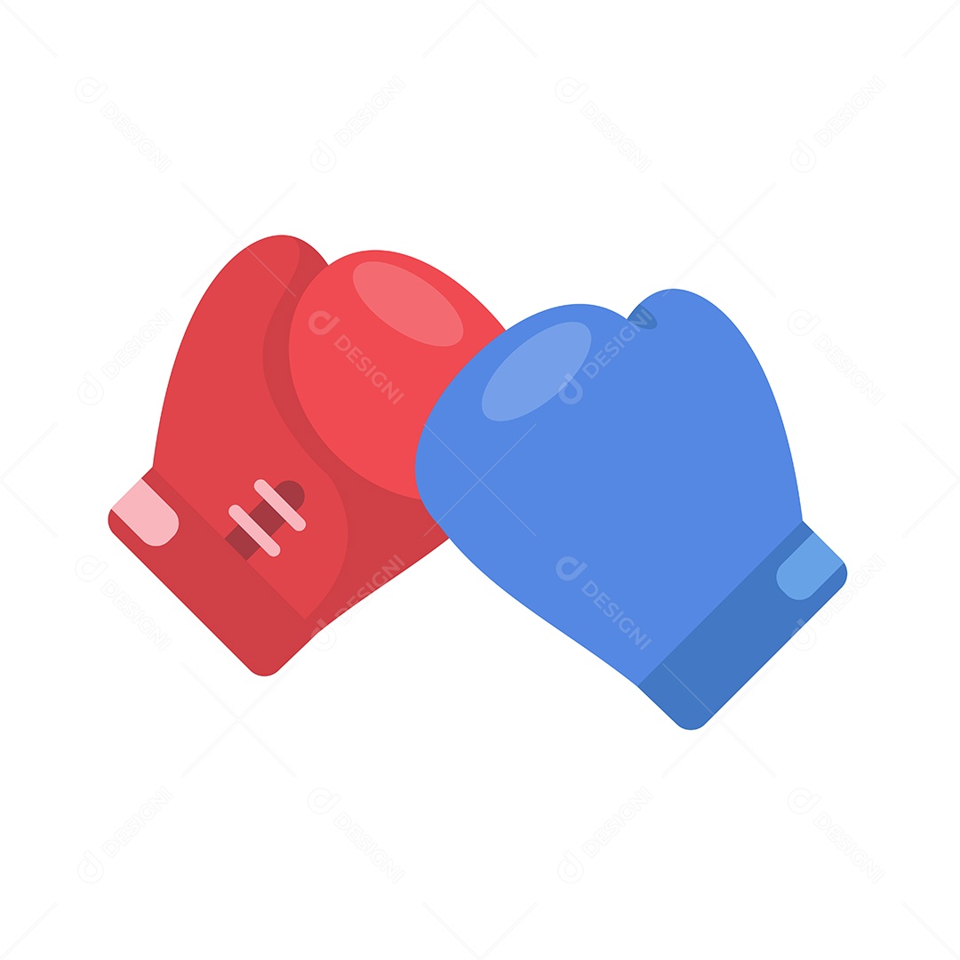 Luvas De Boxe Vermelha e Azul Desenho Vetor EPS