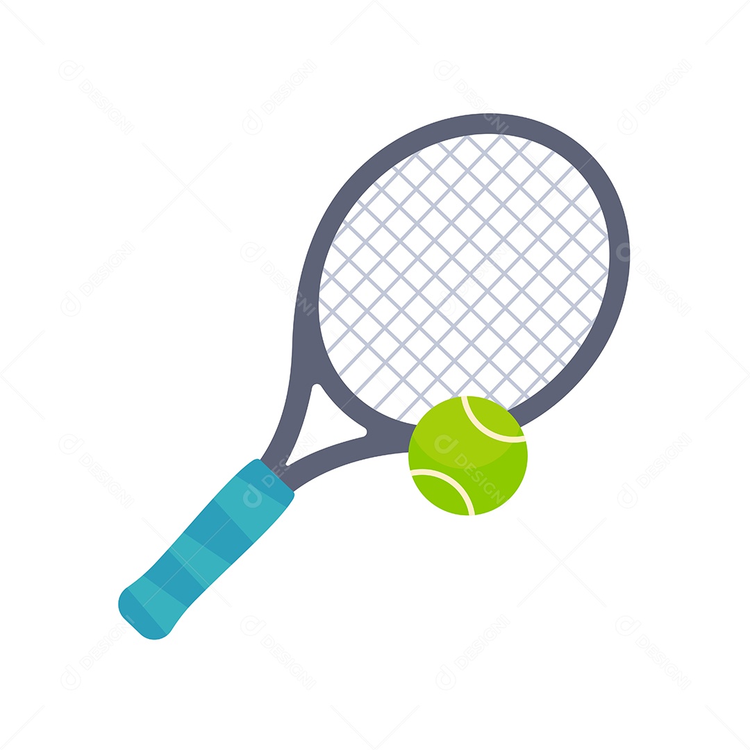 Raquete e Bola De Tênis Desenho Vetor EPS