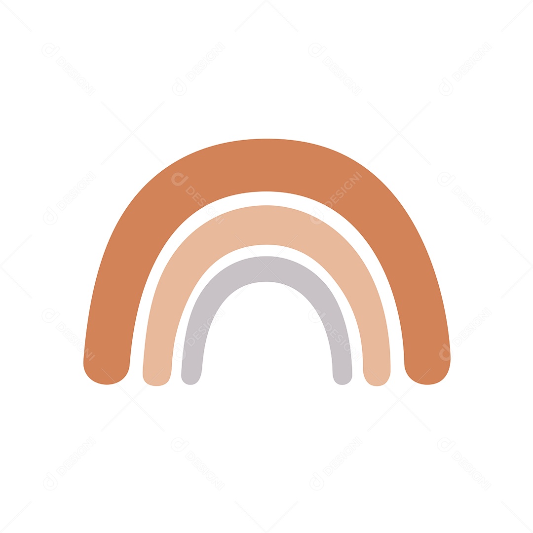Arco Íris Coloridos Simples No Estilo Boho Vetor EPS