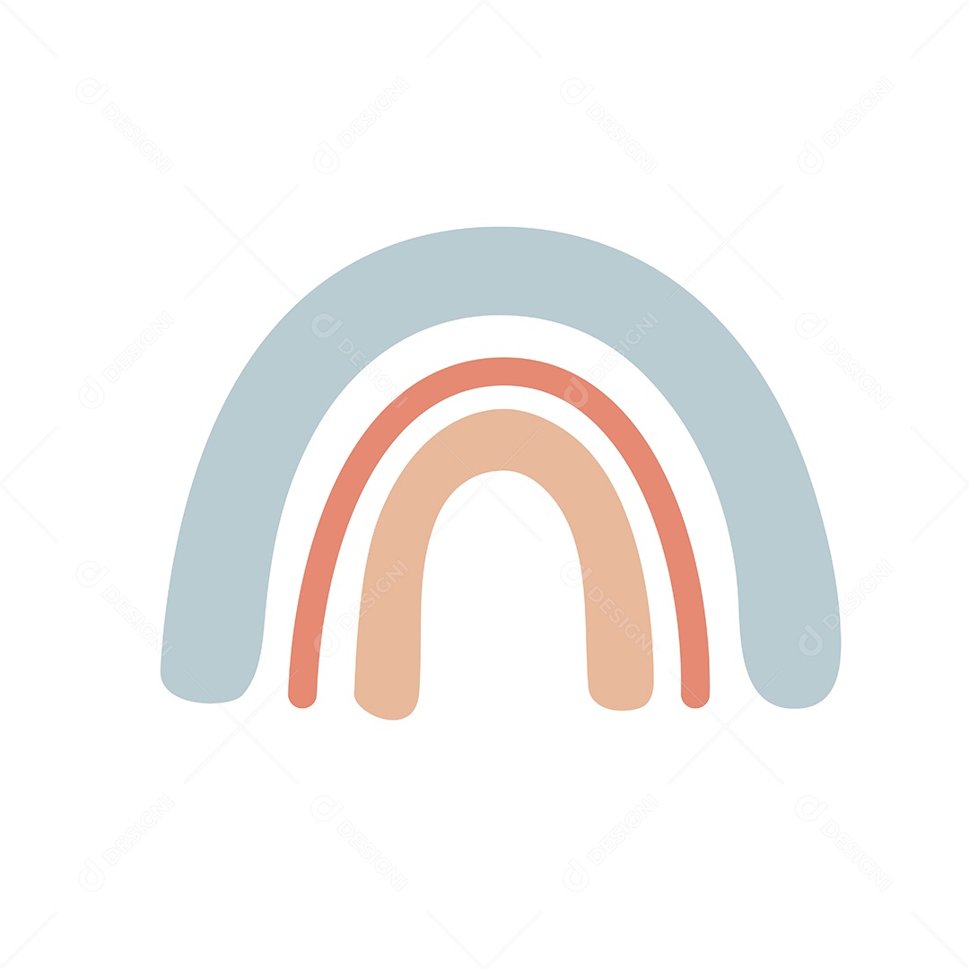 Arco Íris Coloridos Simples No Estilo Boho Vetor EPS