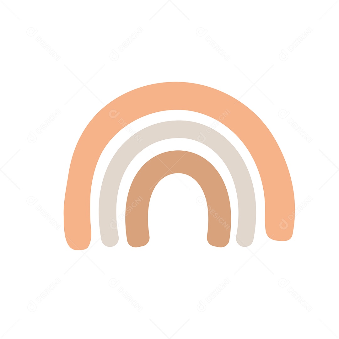 Arco íris Coloridos Simples No Estilo Boho Vetor EPS