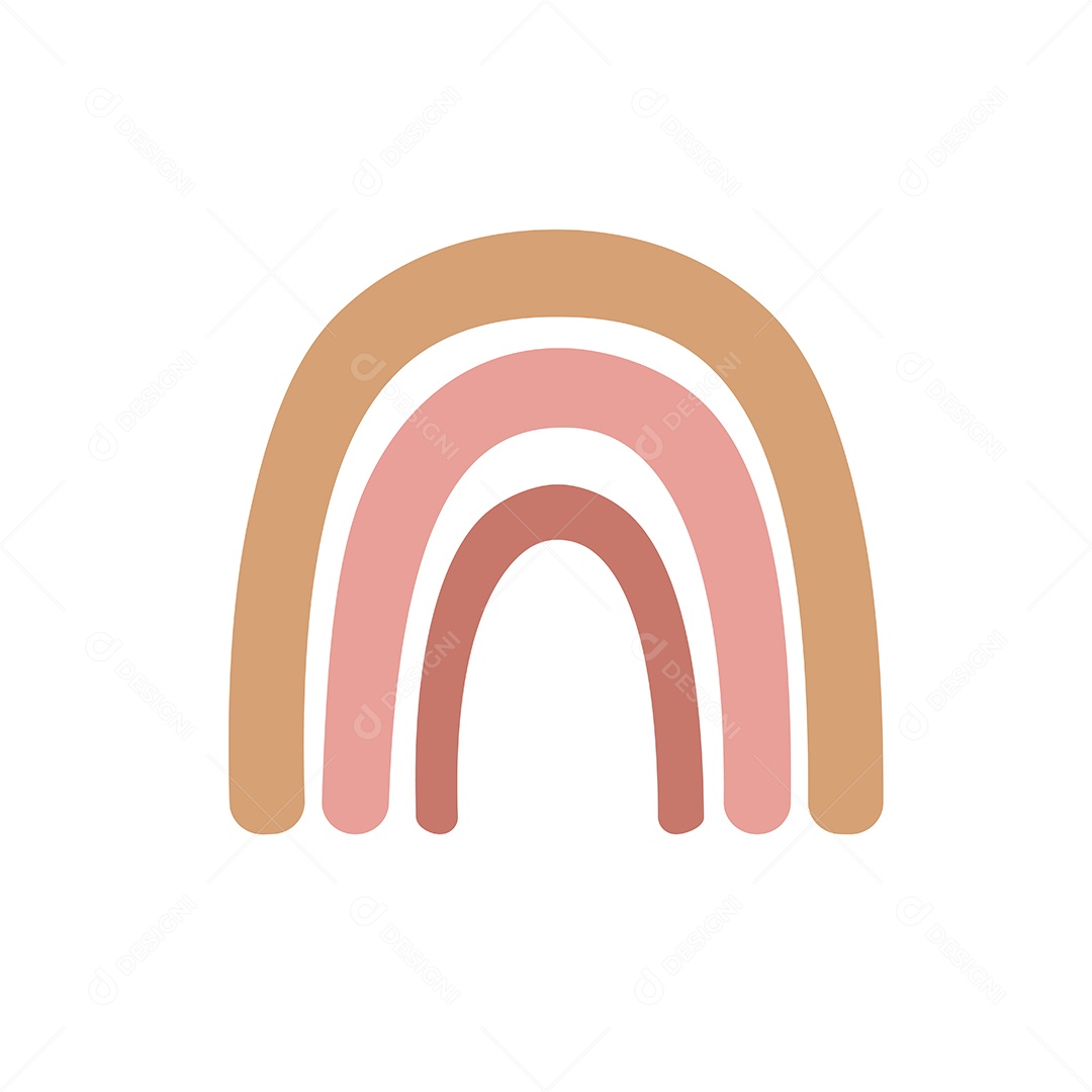 Arco íris Coloridos Simples No Estilo Boho Vetor EPS
