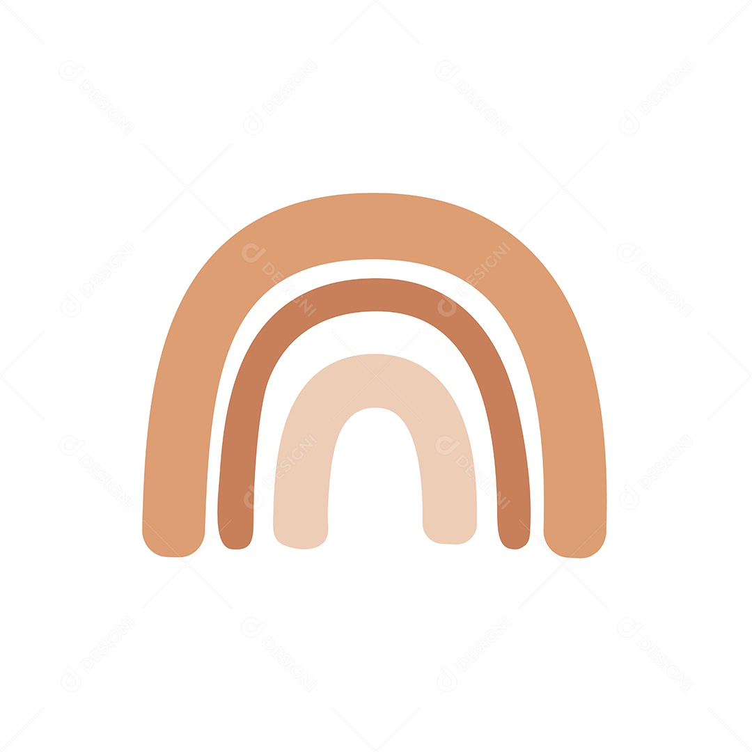 Arco íris Coloridos Simples No Estilo Boho Vetor EPS