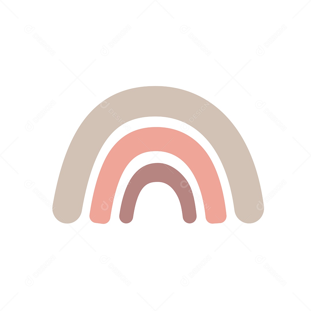 Arco íris Coloridos Simples No Estilo Boho Vetor EPS