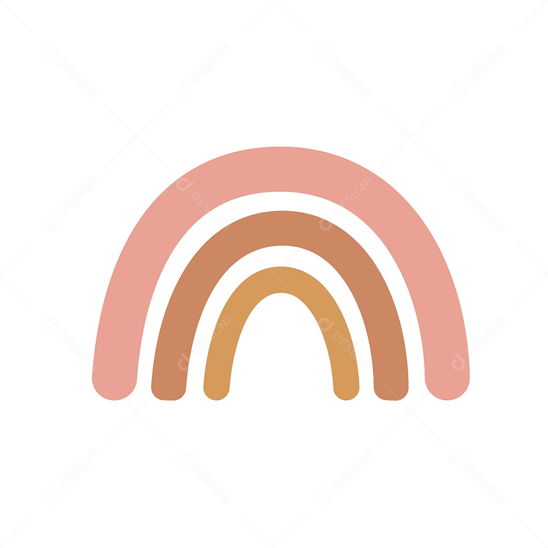 Arco íris Coloridos Simples No Estilo Boho Vetor EPS